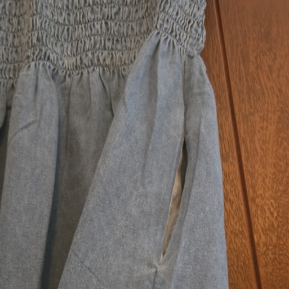 Moda International Blue Sleeveless Cotton Dress Size 10 - Picture 4 of 5